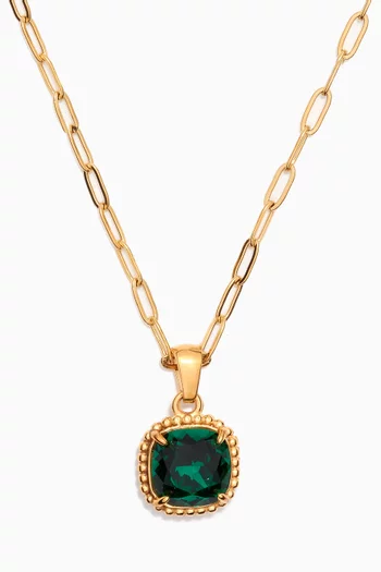 قلادة اتلانتيك سباركل بدلاية وتصميم مقاوم للماء ستانلس ستيل مطلي بذهب عيار 18