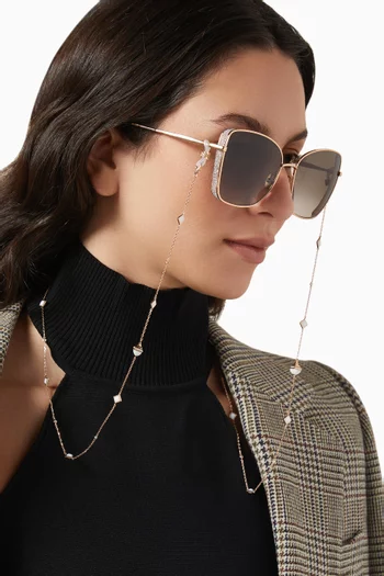 Cleo Diamond Pyramid Chain Necklace in 18kt Rose Gold