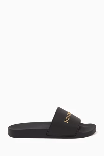Logo Pool Slides in Rubber