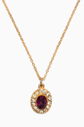 Rediscovered 1980s Edwardian Revival Faux Amethyst Pendant Necklace