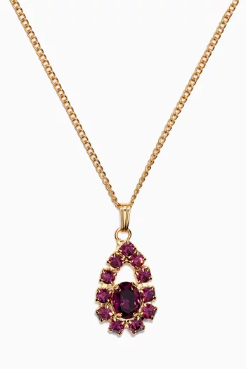 Rediscovered 1980s Edwardian Revival Faux Amethyst Pendant Necklace