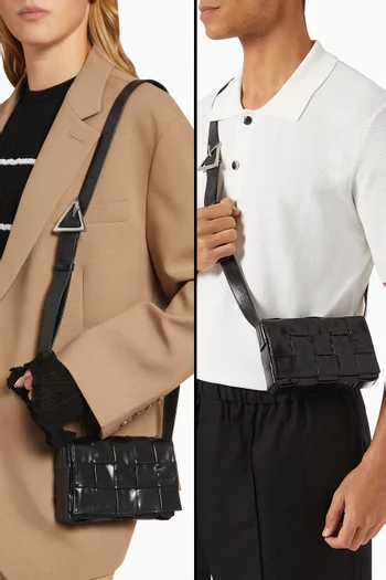Cassette Crossbody Bag in Intrecciato Leather