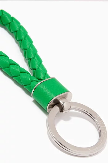 Key Ring in Intreccio Leather