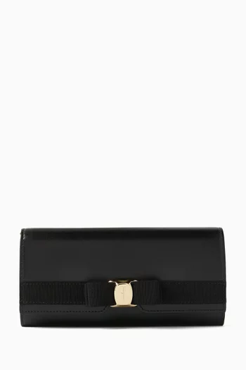 Vara Bow Continental Wallet in Calf Leather