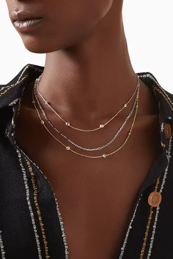 Triple-layered Crystal Necklace in Sterling Silver