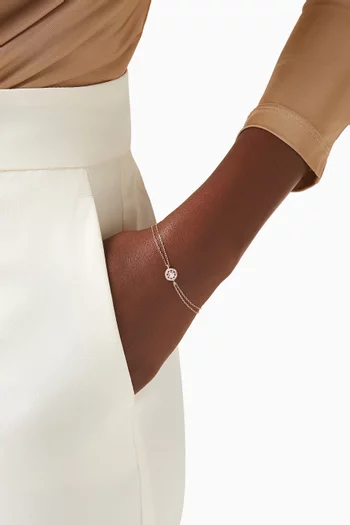 Elegant Crystal Double-chain Bracelet in Sterling Silver
