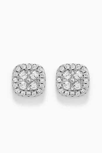 Small Crystal Stud Earrings in Sterling Silver