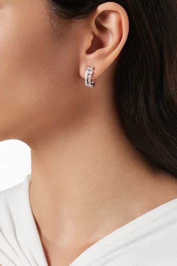 Avenues Diamond Hoop Earrings in 18kt White Gold