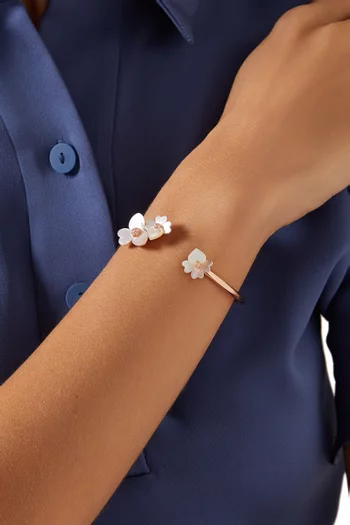 سوار بريشس بانسي مرصع بعرق اللؤلؤ معدن مطلٍ