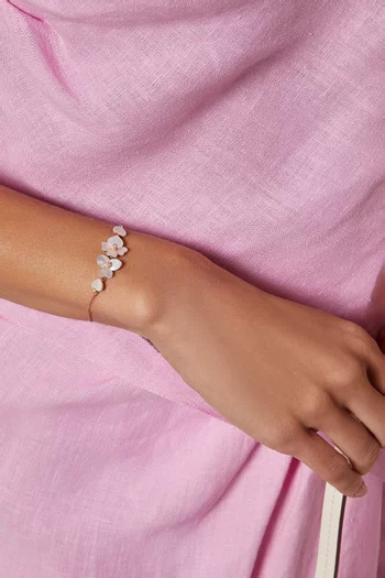 Precious Pansy Mother of Pearl Bracelet in Plated Metal
