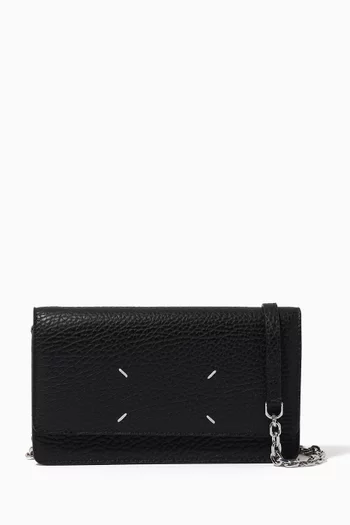 Large Chain Wallet in Calf Leather