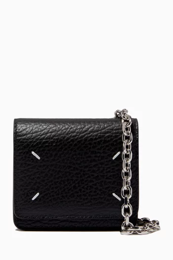 Four Stitch Chain Wallet in Leather