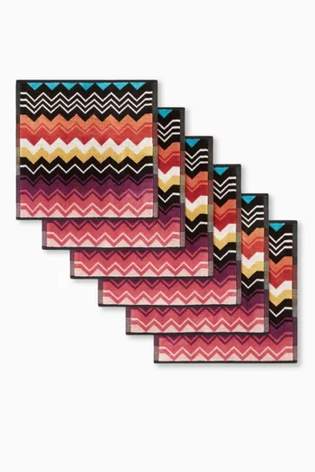 Giacomo Face Towel in Cotton, Set of 6