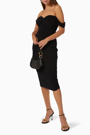 Walter Off-shoulder Midi Dress in Lycra