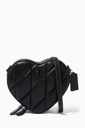 Heart Crossbody Bag in Quilted Leather