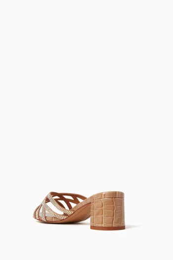 Amos 50 Embellished Mule Sandals in Leather