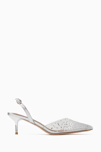 Flavie 55 Crystal Slingback Pumps in PVC