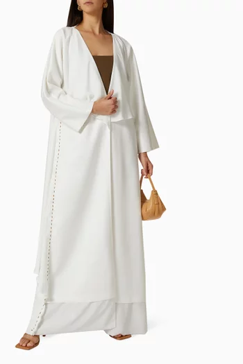 Stitch-embroidered Abaya in Wool