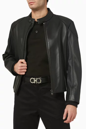 Gancini Buckle Reversible Belt in Calf Leather
