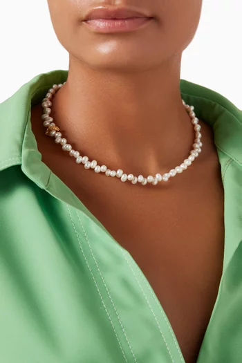 La Calliope Chapter i Pearl Choker in 24kt Gold-plated Bronze