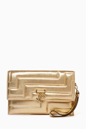 JC Square Avenue Envelope Pouch in Quilted Metallic Nappa