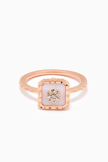 Saint-Petersbourg Mother of Pearl & Diamond Ring in 18kt Rose Gold