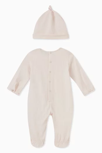 Logo Sleepsuit Set in Cotton