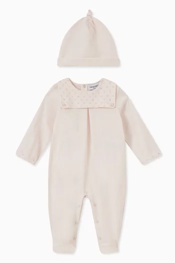 Logo Sleepsuit Set in Cotton
