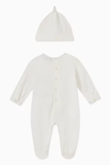 Logo Sleepsuit Set in Cotton