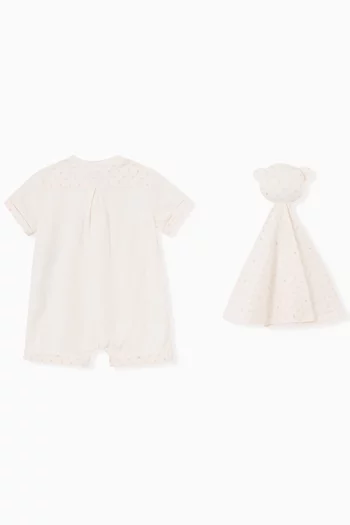 Logo Romper Set in Cotton