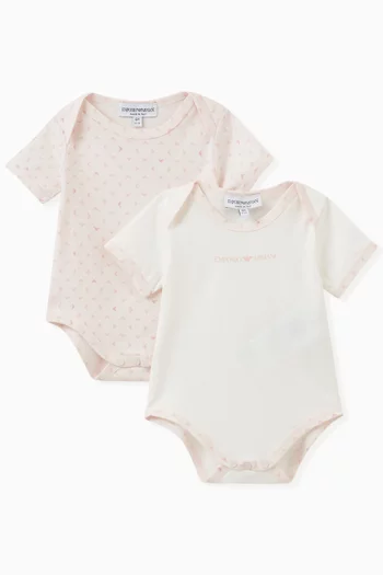 Logo Detail Bodysuits, Set of 2