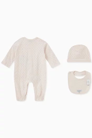 Logo Sleepsuit Set in Cotton