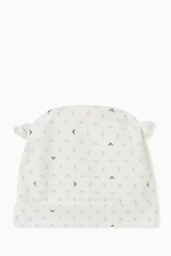 Eagle Logo Print Beanie in Cotton