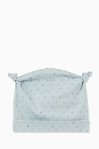 Eagle Logo Print Beanie in Cotton