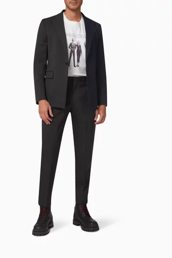 جاكيت بدلة مزيج صوف بلونين كارل لاغرفيلد × كارا ديليفين