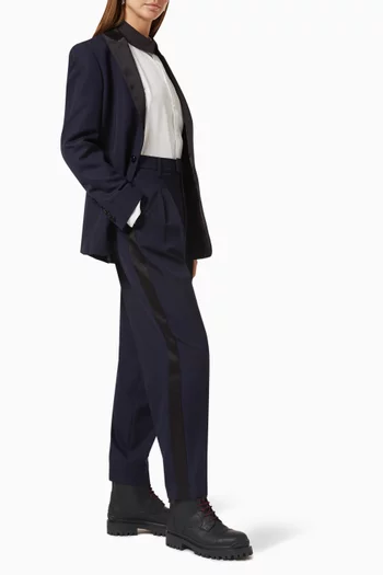 x Cara Delevingne Tuxedo Pants in Wool-blend