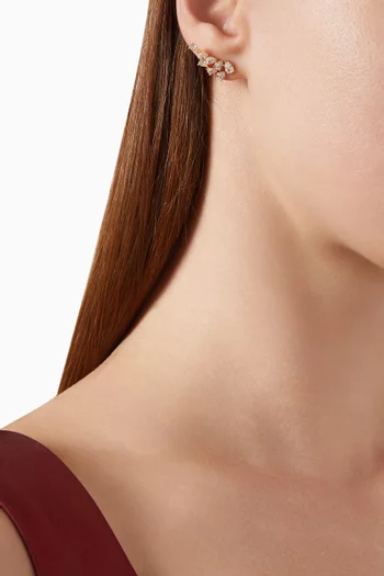 أقراط مرصعة بأحجار زركونيا مكعبة بتصميم كمثرى نحاس مطلي بالذهب