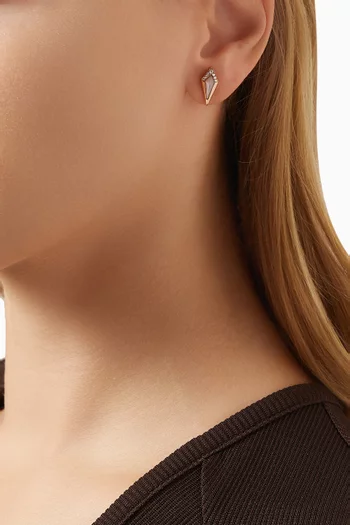 Junonia Diamonds & Mother of Pearl Studs in 18kt Rose Gold