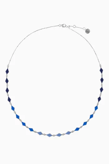 Ombre Mosaic Necklace in 18kt White Gold