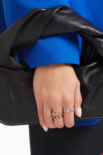 Mosaic Diamonds & Enamel Ring in 18kt Rose Gold