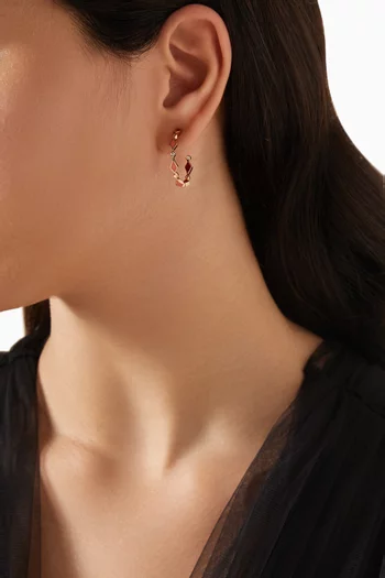 Mosaic Diamonds & Enamel Hoops in 18kt Gold
