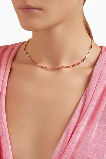 Ombre Mosaic Necklace in 18kt Rose Gold