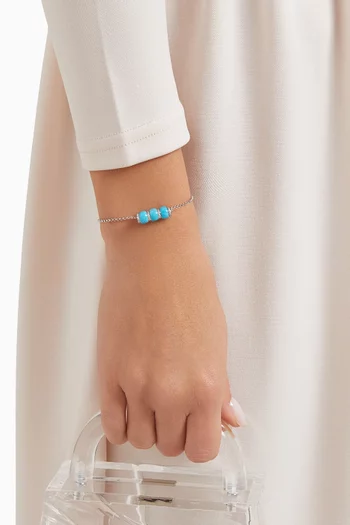 Cerith Diamonds & Turquoise Bracelet in 18kt White Gold