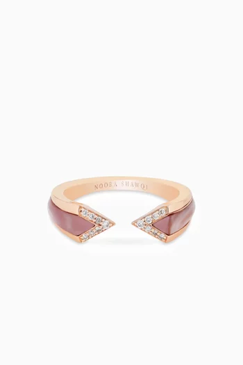 Junonia Diamonds & Mother of Pearl Ring in 18kt Rose Gold