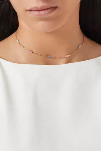Mosaic Choker in 18kt White Gold