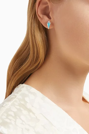 Junonia Diamond & Turquoise Studs in 18kt White Gold