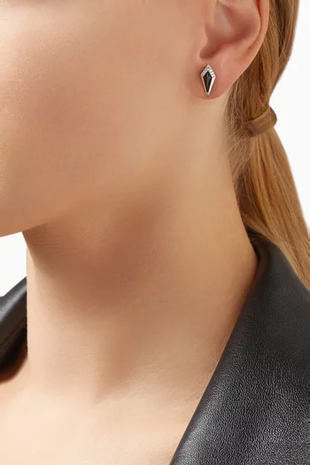 Junonia Diamond & Mother of Pearl Studs in 18kt White Gold