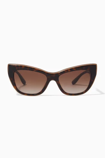 New Print Cat Eye Sunglasses in Acetate