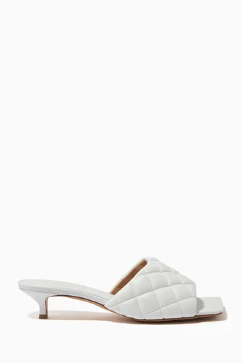 Padded Mule Sandals in Leather