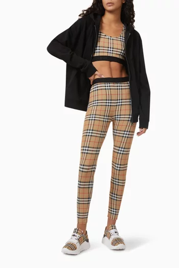 Dalby Logo Vintage Check Bra Top in Stretch-jersey